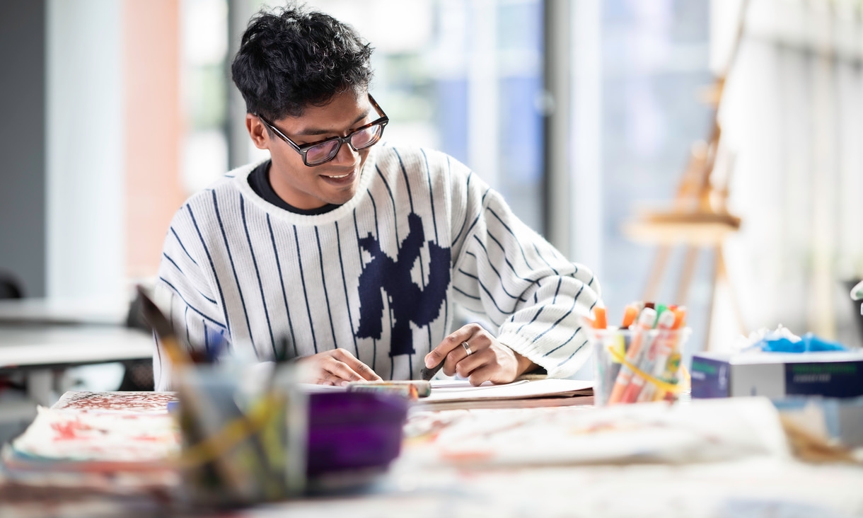 Foundation Studies students complete design tasks to help them prepare their portfolios